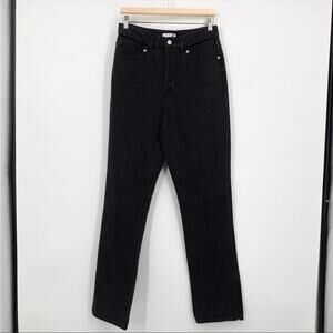 Good American 100% Cotton Good Boy Jeans in Black Size 4/27 Slit Waistband